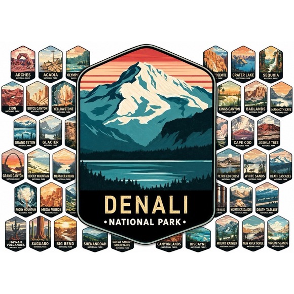 The Unbranded Brand Other - Denali National Park Wood Sign Retro Mountain Wall Art Decor Alaska Souvenir
